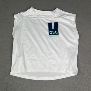 DSG Performance Muscle Tank‎ Shirt Girls XS Pure White Sleeveless Athletic Youth